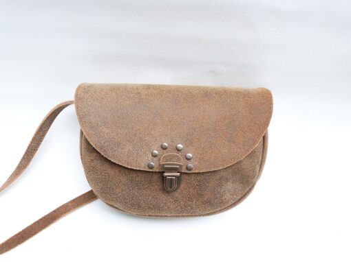 Lina-bag: klein schoudertasje van geschuurd leer