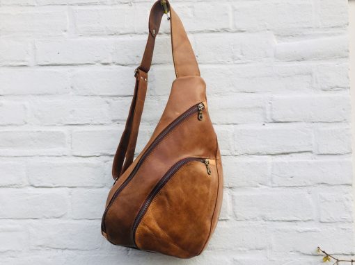 Mannen backpack recycled leer